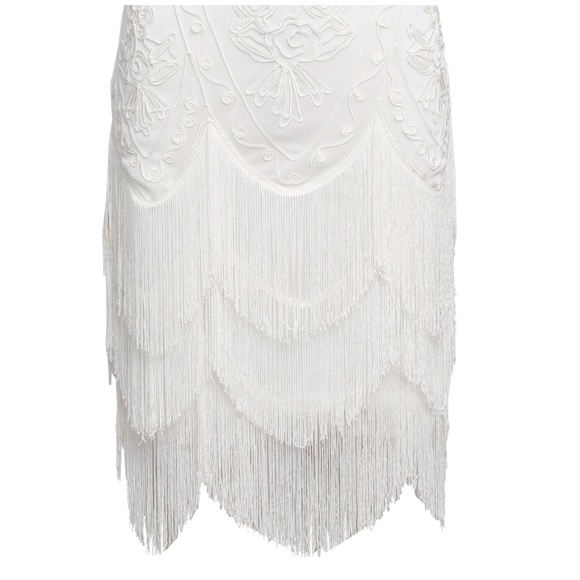 White Wedding Beaded 1920s Flapper Dress - Picture 6 of 7